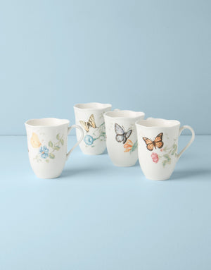 Lenox Butterfly Meadow 4-Piece Mug Set Multi, WHITE PORCELAIN 891271