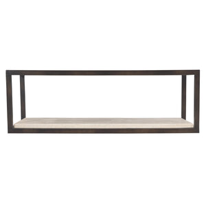 Bernhardt Bernhardt Kinsley Rectangular Cocktail Table With Bronze Tubular Frame, Travertine Shelf & Casters 533021
