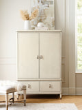 Grace Armoire with Storage Drawers White with Opulent Opal Finish P377120 Pulaski Furniture