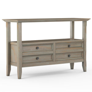 English Elm Amherst Console Sofa Table - Handcrafted Distressed Grey With Storage & Transitional Style B136P158317