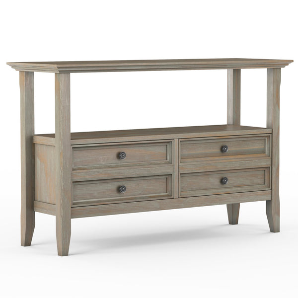 English Elm Amherst Console Sofa Table - Handcrafted Distressed Grey With Storage & Transitional Style B136P158317