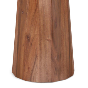 English Elm Dayton Handcrafted Wooden Accent Table with Sculptural Textured Finish — Multipurpose End or Side Table Dark Brown B136P158436