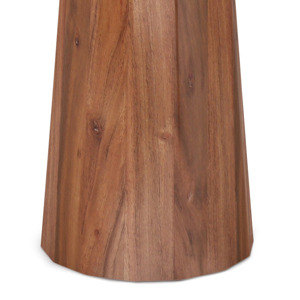 English Elm Dayton Handcrafted Wooden Accent Table with Sculptural Textured Finish — Multipurpose End or Side Table Dark Brown B136P158436