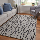 Feizy Rugs Enzo Wool Hand Tufted Casual Rug Ivory/Black/Taupe 12' x 15'