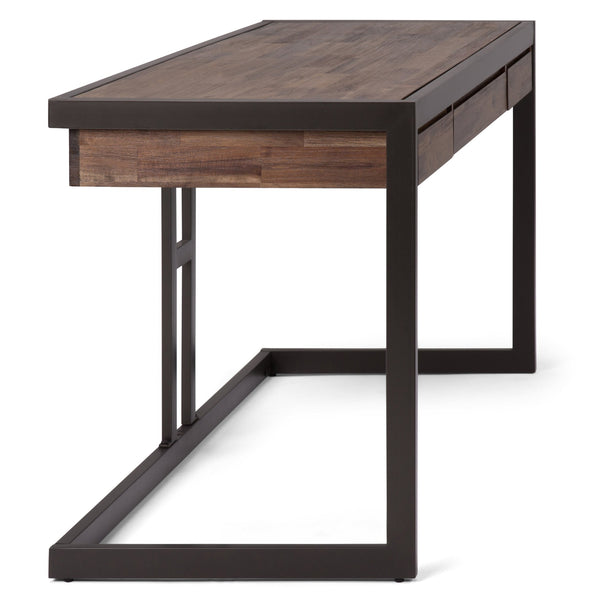 English Elm Erina Rustic Natural Aged Brown Desk – Handcrafted Acacia Wood With Industrial Metal Frame For Home Office B136P158622
