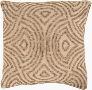 Surya Skinny Dip 18" Modern Linen Accent Pillow - Durable, Stylish Decor For A Fresh Home Makeover! Tan Linen Skd002-2222d