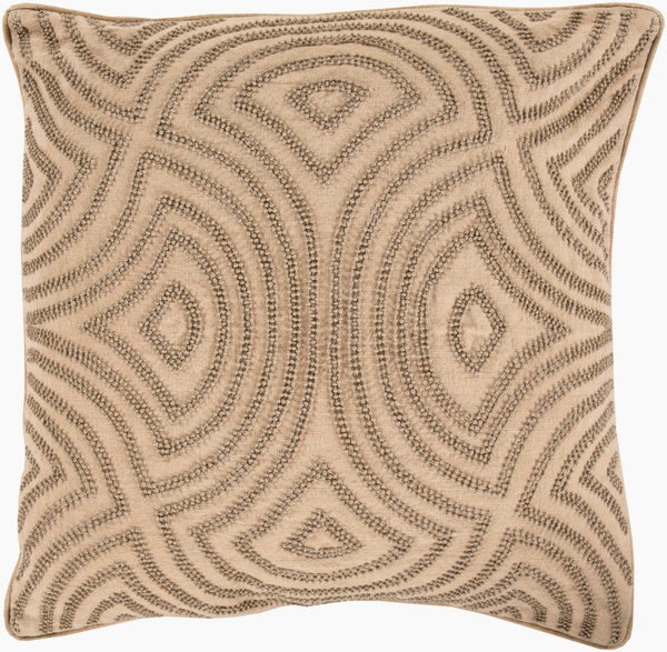 Surya Skinny Dip 18" Modern Linen Accent Pillow - Durable, Stylish Decor For A Fresh Home Makeover! Tan Linen Skd002-2222d