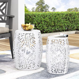 Christopher Knight Home® - Noble House - Satterlee Outdoor Metal Side Tables - Set of 2