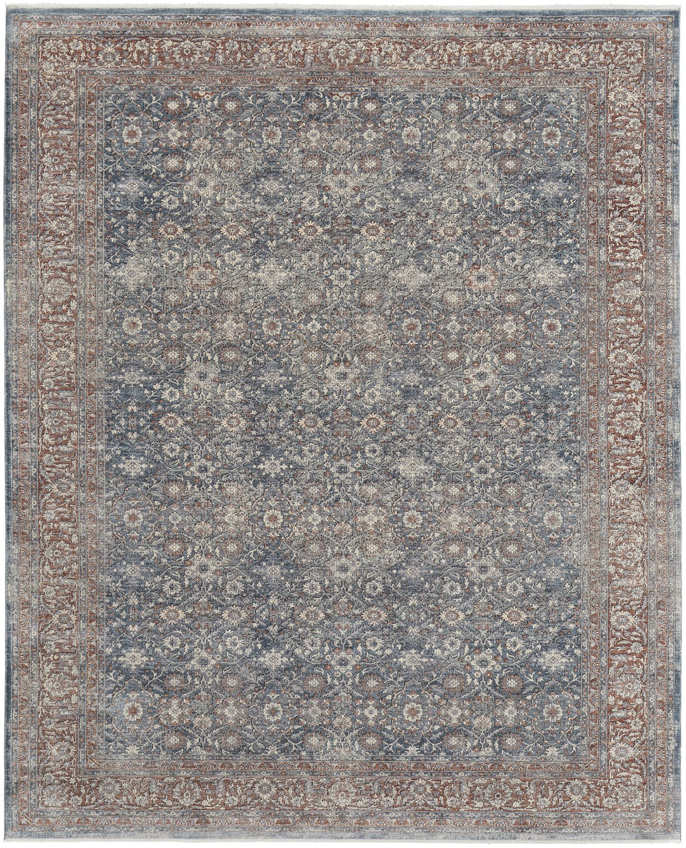 Feizy Rugs Marquette Elegant Power-loomed Rug With Traditional Persian Motifs - Stain Resistant And Durable Blue,Red Polyester,Acrylic Mrq39gtfblursth07