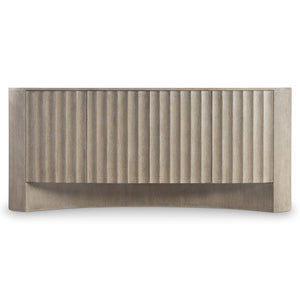 Bernhardt Bernhardt Loggia Entertainment Credenza In Aria Wire‑Brushed Oak — 80" Modern Fluted Scalloped Storage, Venting And Cable Management 345890