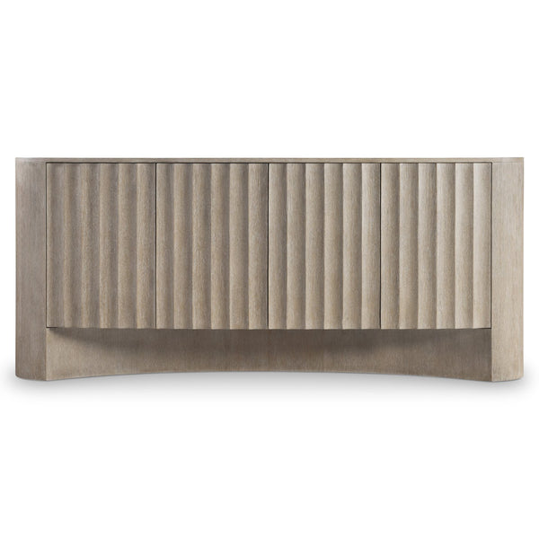 Bernhardt Bernhardt Loggia Entertainment Credenza In Aria Wire‑Brushed Oak — 80" Modern Fluted Scalloped Storage, Venting And Cable Management 345890