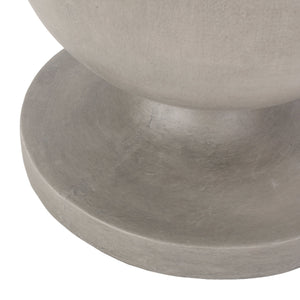 English Elm End Table Concrete Pedestal Accent Piece Modern Cylindrical Design for Indoor Outdoor Use 73458.00