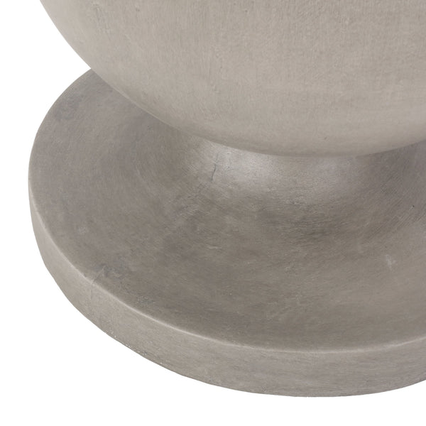 English Elm End Table Concrete Pedestal Accent Piece Modern Cylindrical Design for Indoor Outdoor Use 73458.00