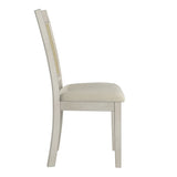 Homelegance By Top-Line Delroy Cane Accent Slat Back Dining Chairs (Set of 2) White Rubberwood