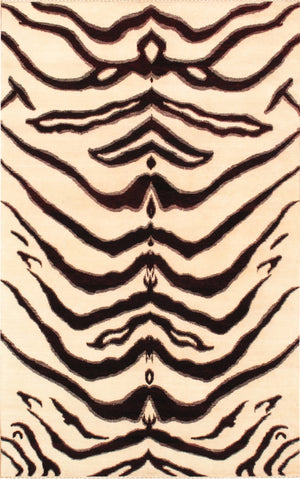 Pasargad Home Skin Collection Hand-knotted Premium Lamb's Wool Area Rug - Timeless Elegance 5' X 7'10"   Pef-4179 5x8