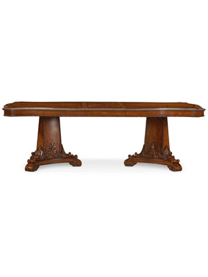 A.R.T. Furniture Old World Double Pedestal Dining Table - Medium Cherry Finish, Extends To 112" With Stunning Inlay Design Brown, Brown New Zealand Pine Solids,Cherry And Avodire Veneers 143221-2606