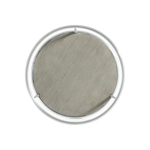 Bernhardt Bernhardt Cornelia Round Side Table With Brushed Stainless Frame, Tempered Glass Top & Wood Shelf - Nebbia Finish 331125