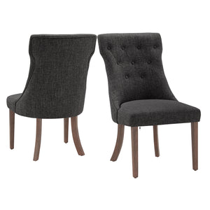 Homelegance By Top-Line Marsean Button Tufted Dining Chairs (Set of 2) Brown Rubberwood