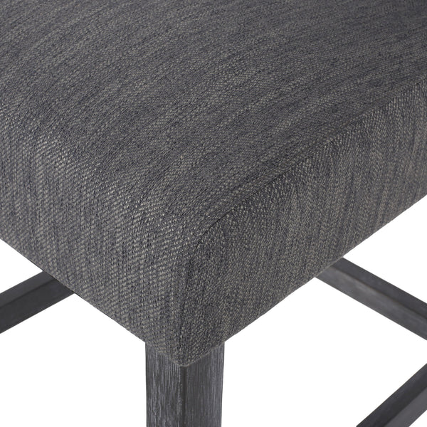 English Elm Christopher Knight Home® - Contemporary Button-Tufted Fabric Counter Stools Set of 2 with Espresso Legs, Waffle Stitch Comfort Charcoal 71254.00CHAR