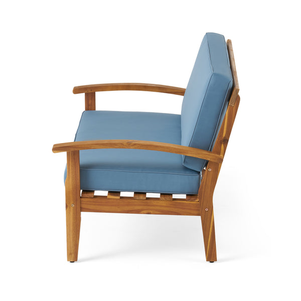 English Elm Christopher Knight Home® - Peyton Loveseat & Coffee Table Set – Stylish Outdoor Relaxation With Weather-Resistant Cushions 57972.00SETBLU