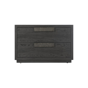 Bernhardt Bernhardt Keali Nightstand With Ebonized Pine Finish, Cast-Aluminum Pulls, Two Soft-Glide Drawers 309234