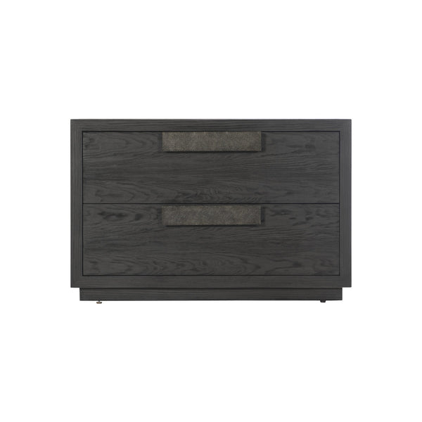 Bernhardt Bernhardt Keali Nightstand With Ebonized Pine Finish, Cast-Aluminum Pulls, Two Soft-Glide Drawers 309234