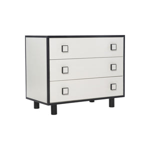 Bernhardt Bernhardt Glamorous Two-Tone Nightstand With Floating Soft-Close Drawers, Usb Charging Port Eggshell; Onyx 34" W x 18" D x 28.25" H 307230