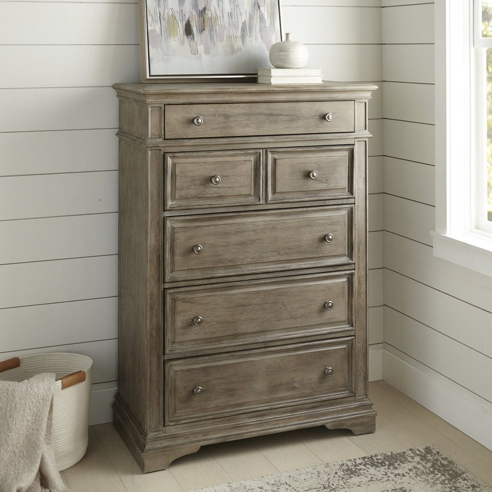 English Elm Steve Silver - Highland Chest in Waxed Driftwood Finish – Vintage Tufted Styling, Pewter Hardware, Solid Wood Storage B081P157094