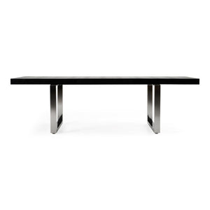 VIG Furniture Skyline Black Crocodile Lacquer Extendable Dining Table — Modern 71"/100" Luxe Top With Stainless Legs VGUNAC803-255-B