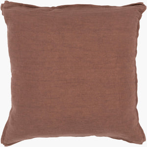 Surya Solid Accent Pillow - 18"L X 18"W Premium Linen For Timeless French Country Style & Cozy Comfort Medium Brown Linen,Linen Sl008-2222p