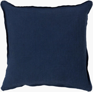 Surya Solid Accent Pillow - 18"L X 18"W Premium Linen For Timeless French Country Style & Cozy Comfort Blue Linen,Linen Sl012-2020p