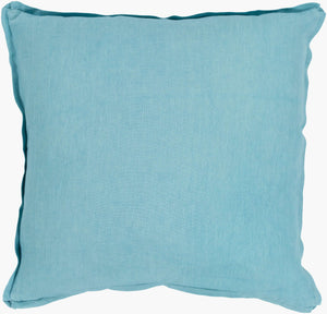 Surya Solid Accent Pillow - 18"L X 18"W Premium Linen For Timeless French Country Style & Cozy Comfort Pale Blue Linen,Linen Sl014-1818p