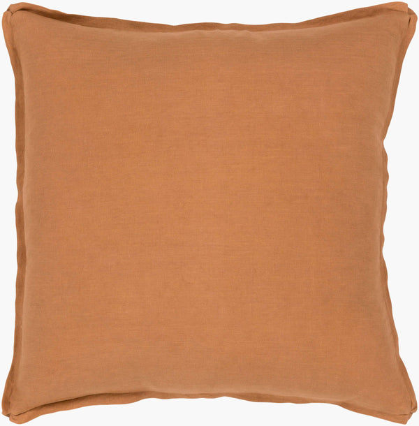Surya Solid Accent Pillow - 18"L X 18"W Premium Linen For Timeless French Country Style & Cozy Comfort Camel Linen,Linen Sl016-2020p