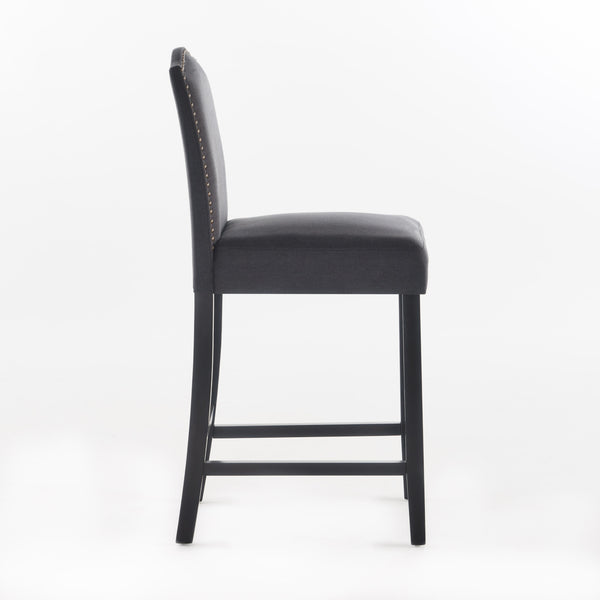 English Elm Christopher Knight Home® - Set of 2 Upholstered Counter Height Barstools with Nailhead Trim, Plush Fabric Comfort & Sturdy Legs Grey 62369.00