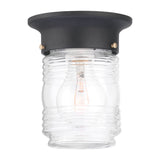 Puck 5'' Wide 1-Light Outdoor Flush Mount - Black SL3037 Thomas