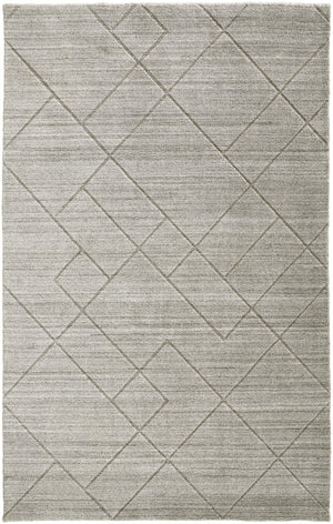 Feizy Rugs Redford Handwoven Geometric Rug Collection - Stylish, Durable, And Artisan Crafted For Modern Homes Ivory,Silver Viscose,Wool Red8848fbgegryc50