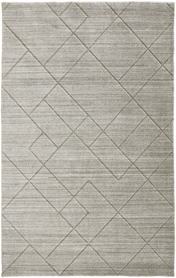Feizy Rugs Redford Handwoven Geometric Rug Collection - Stylish, Durable, And Artisan Crafted For Modern Homes Ivory,Silver Viscose,Wool Red8848fbgegryc50