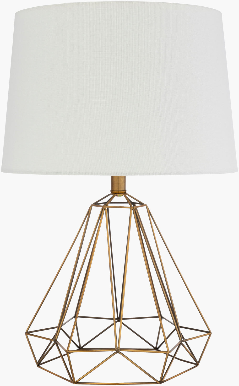 Surya Steele Modern 24" Accent Table Lamp - Stylish Linen Design For Minimalist Home Decor & Easy Care Body, Metallic ,Brass,Shade, White,Finial, Metallic ,Brass,Harp, Metallic ,Brass,Cord, Translucent Steel,Linen,Iron Sle-002