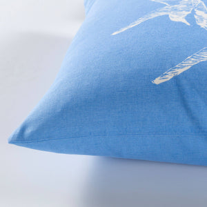 Surya Sea Life Slf-004 18" Square Accent Pillow - Whimsical Cotton Decor For Home, Easy Care & Unique Style Sky Blue Cotton,Cotton Slf006-1818p