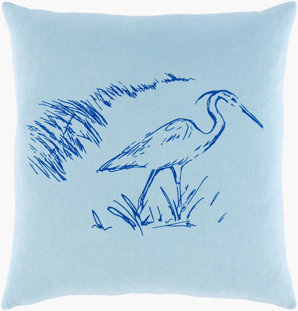 Surya Sea Life Slf-004 18" Square Accent Pillow - Whimsical Cotton Decor For Home, Easy Care & Unique Style Ice Blue Cotton,Cotton Slf007-1818