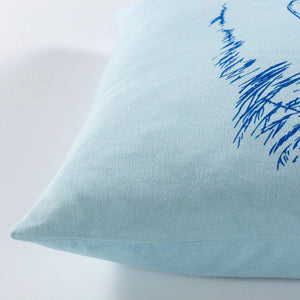 Surya Sea Life Slf-004 18" Square Accent Pillow - Whimsical Cotton Decor For Home, Easy Care & Unique Style Ice Blue Cotton,Cotton Slf007-1818