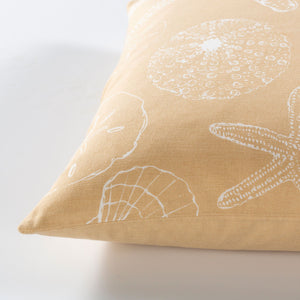Surya Sea Life Slf-004 18" Square Accent Pillow - Whimsical Cotton Decor For Home, Easy Care & Unique Style Beige Cotton,Cotton Slf009-1818