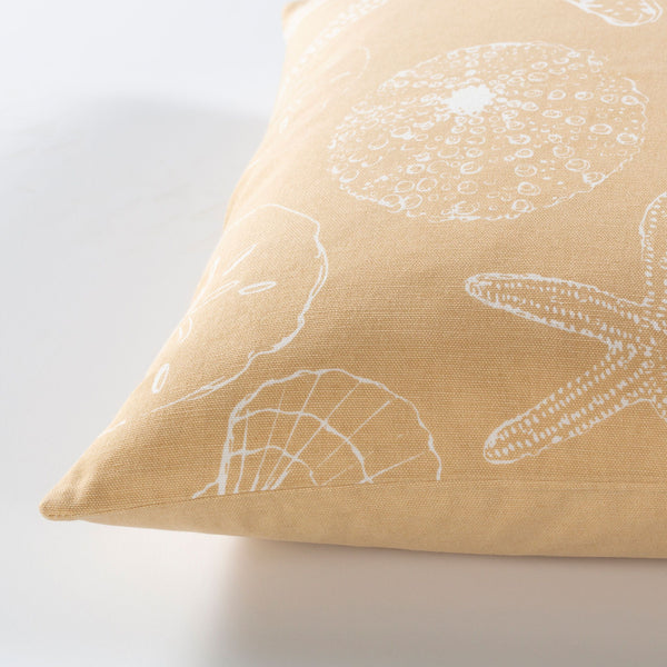 Surya Sea Life Slf-004 18" Square Accent Pillow - Whimsical Cotton Decor For Home, Easy Care & Unique Style Beige Cotton,Cotton Slf009-1818
