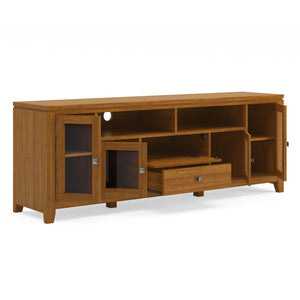 English Elm Cosmopolitan 72" Wide Tv Media Stand - Handcrafted Solid Wood In Light Golden Brown For Modern Living B136P158555