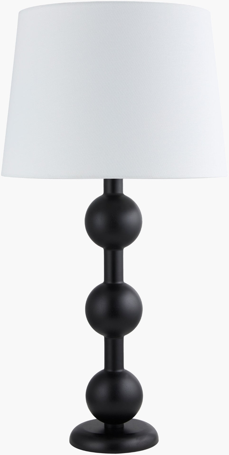 Livabliss Saline Rubberwood Column Table Lamp with Wide Linen Shade for Bedroom Living Room SLI-003