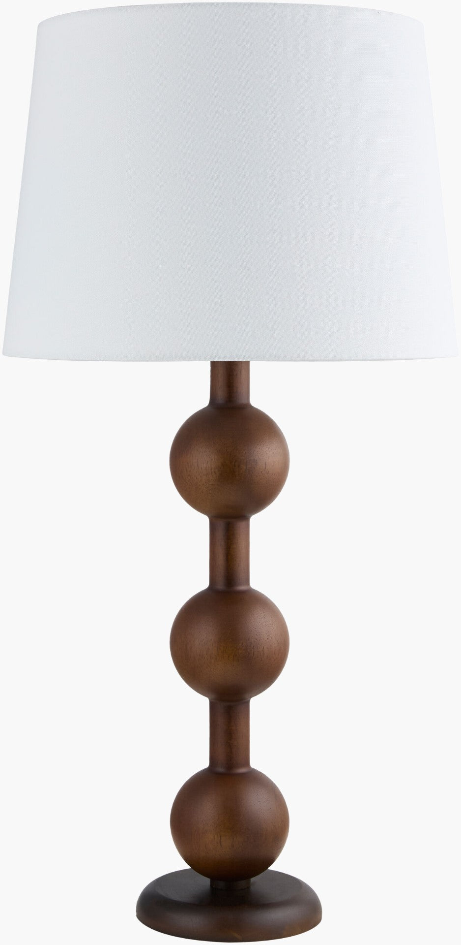 Livabliss Saline Rubberwood Base Table Lamp with Double Linen Shade for Bedroom or Living Room SLI-004