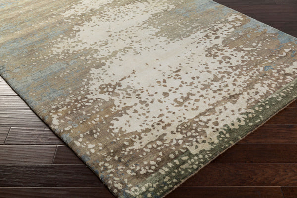 Surya Slice Of Nature Sli-6400 Handmade 2' X 3' Mid-century Modern Rug - Luxurious Wool & Viscose Design Charcoal Wool,Viscose Sli6404-23