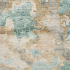 Surya Slice Of Nature Sli-6400 Handmade 2' X 3' Mid-century Modern Rug - Luxurious Wool & Viscose Design Pale Blue Wool,Viscose Sli6407-58