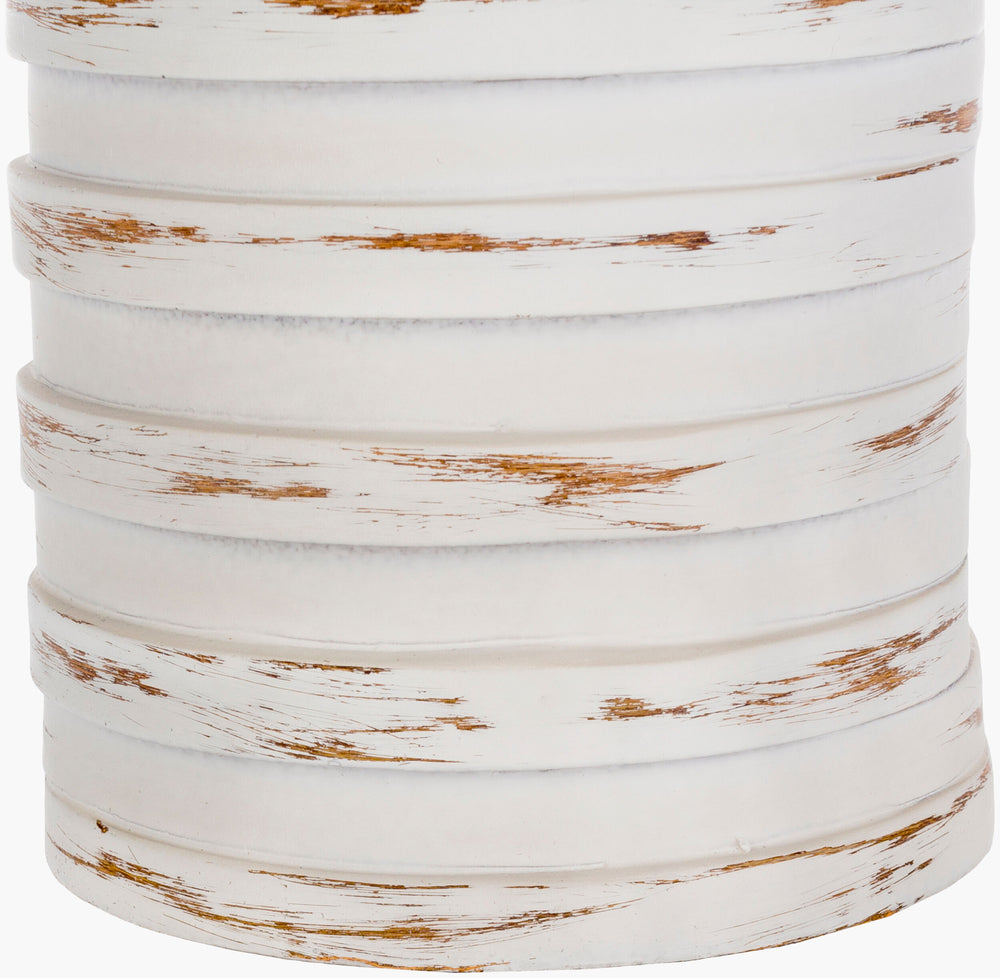 Surya Sulak Modern 28" Accent Table Lamp - Sleek Minimalist Design With Beige Shade For Contemporary Decor Body, Ivory,Finial, Ivory,Harp, Metallic ,Nickel Resin,Cotton Slk404-tbl