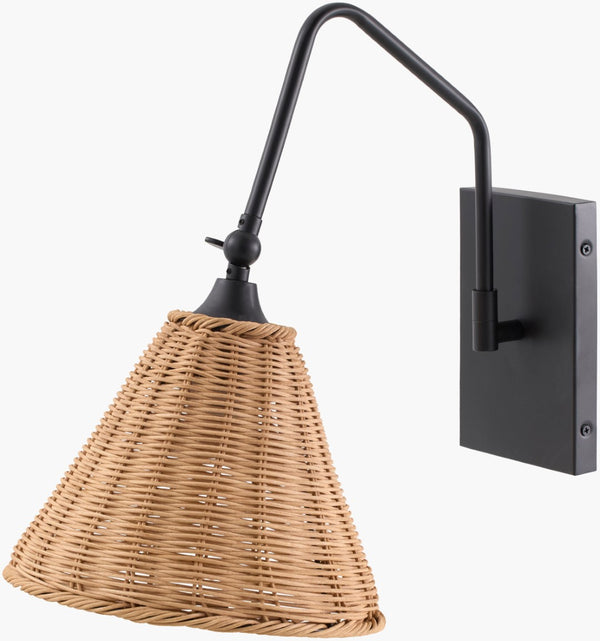 Livabliss Semilla Rattan Woven Iron Wall Sconce Bohemian Ambient Light for Living Room SLL-001